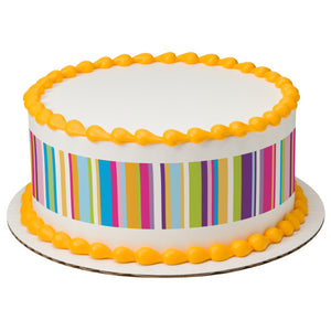 Happy Variety Stripes PhotoCake® Edible Image® Strips - EIC19276