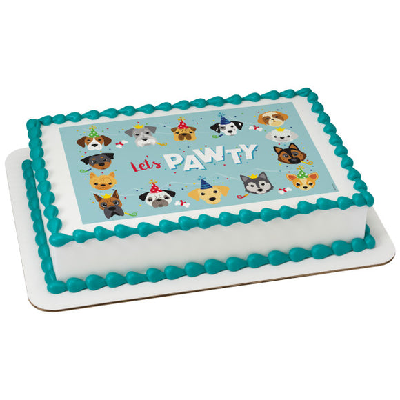 Let's Pawty PhotoCake® Edible Image® - EIC25751