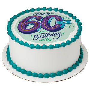 60th Birthday PhotoCake® Edible Image® - EIC26906