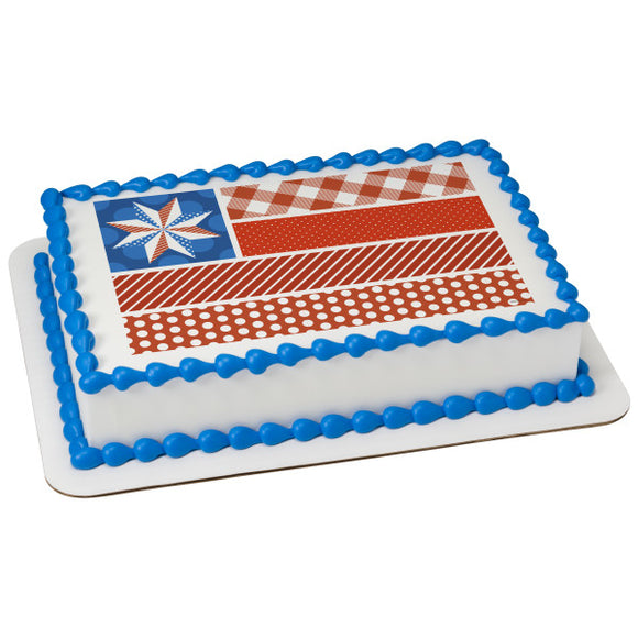 Cottagecore American Flag PhotoCake® Edible Image® - EIC28620