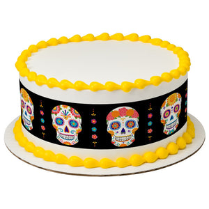 Dia de los Muertos Skulls PhotoCake® Edible Image® Strips - EIC28899