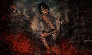 Fiery Zombie Lady in Street - EIO18008