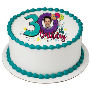 Happy 30th Birthday PhotoCake® Edible Image® Frame EIC22847