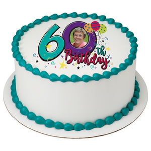 Happy 60th Birthday PhotoCake® Edible Image® Frame EIC22850