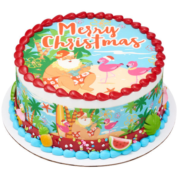 Santa on Summer Holiday PhotoCake® Edible Image® EIC27402