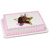 Afro Unicorn Unique PhotoCake® Edible Image® EIC28723