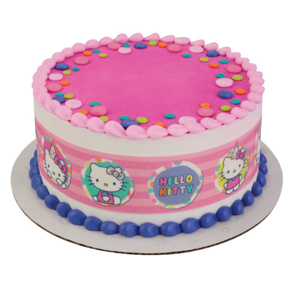 Hello Kitty® Polka Dot Party PhotoCake® Edible Image® Strips EIC58130