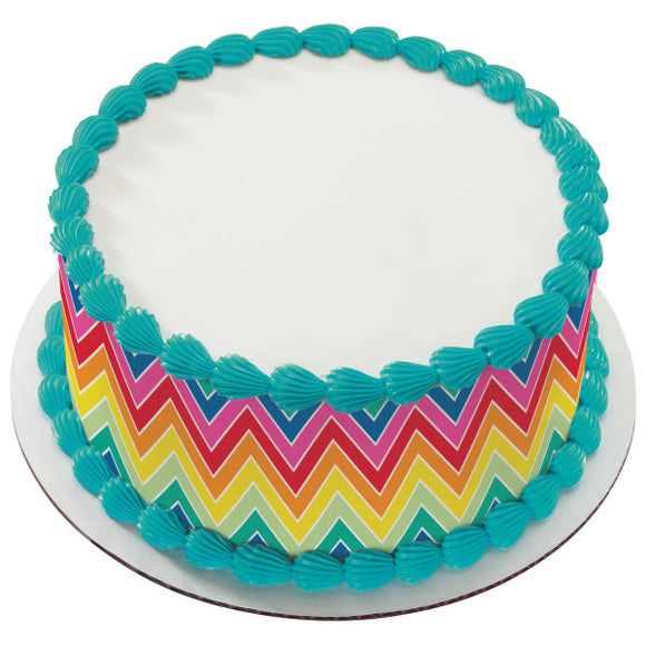 Rainbow Zig Zag PhotoCake® Edible Image® Strips EIC594